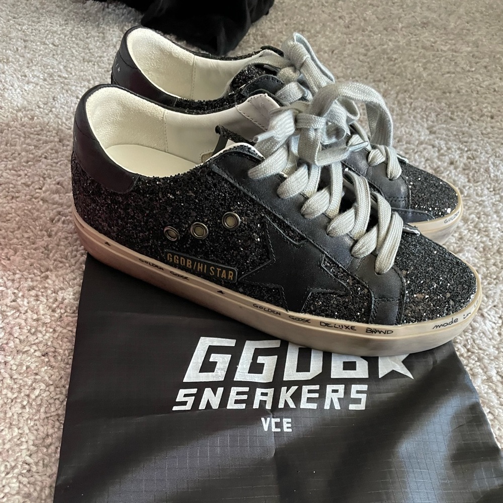 GGDB Hi Star - Black Glitter - Size 38